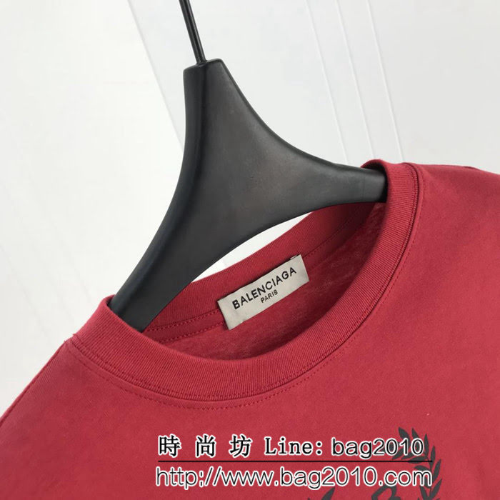 BALENCIAGA巴黎世家 19ss 麥穗雙B短袖 定制面料 七色可選百搭款 男女同款 ydi2466